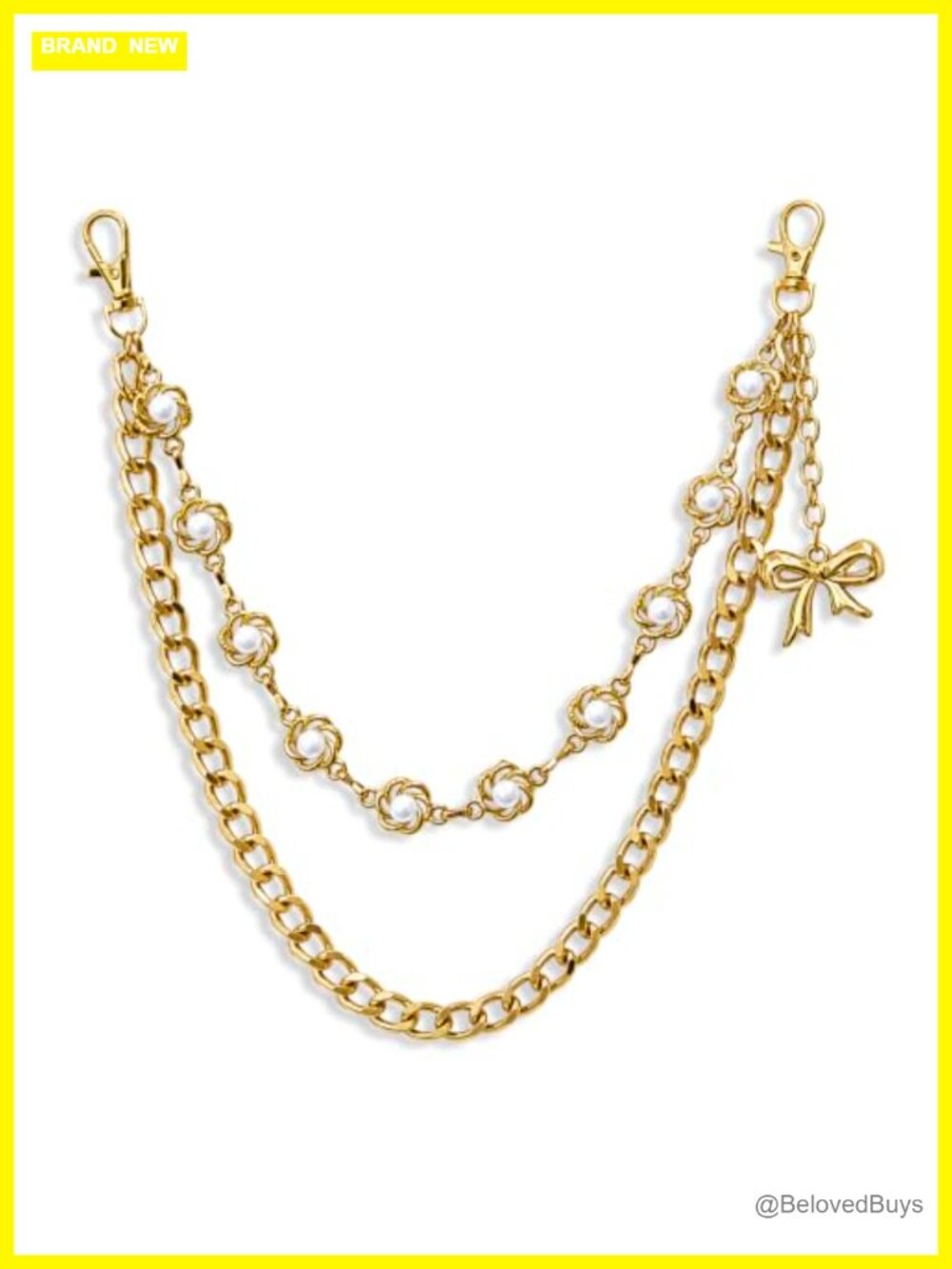Gold Plated Stainless Steel Chain Belt Multi-Layer Jean Pocket Wallet Chain
